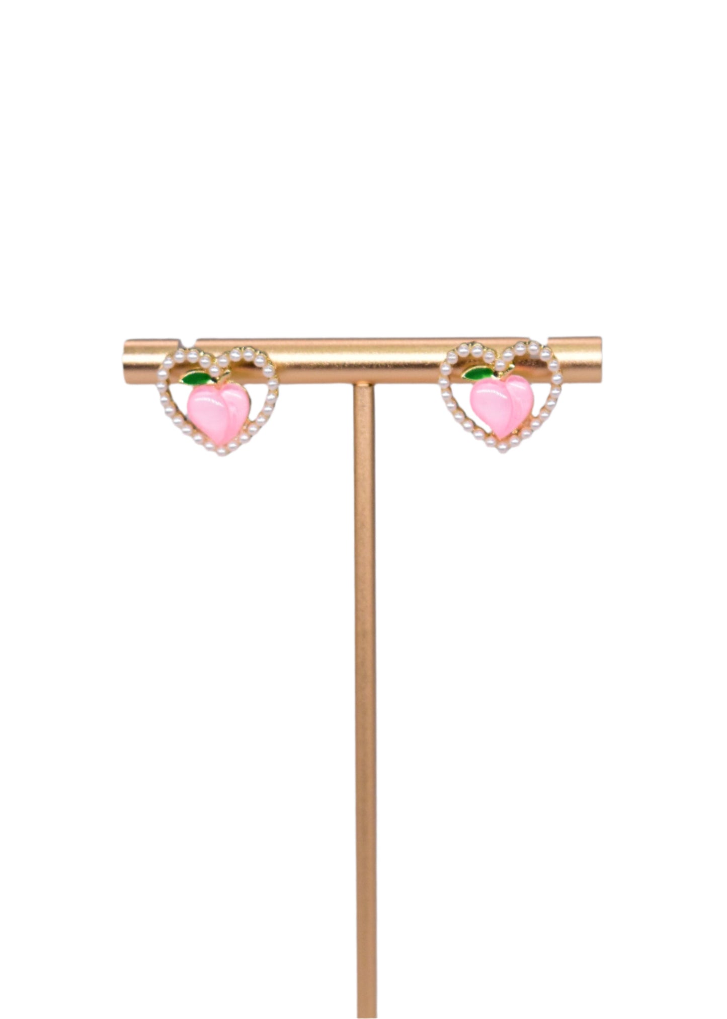 Peach Heart Earring