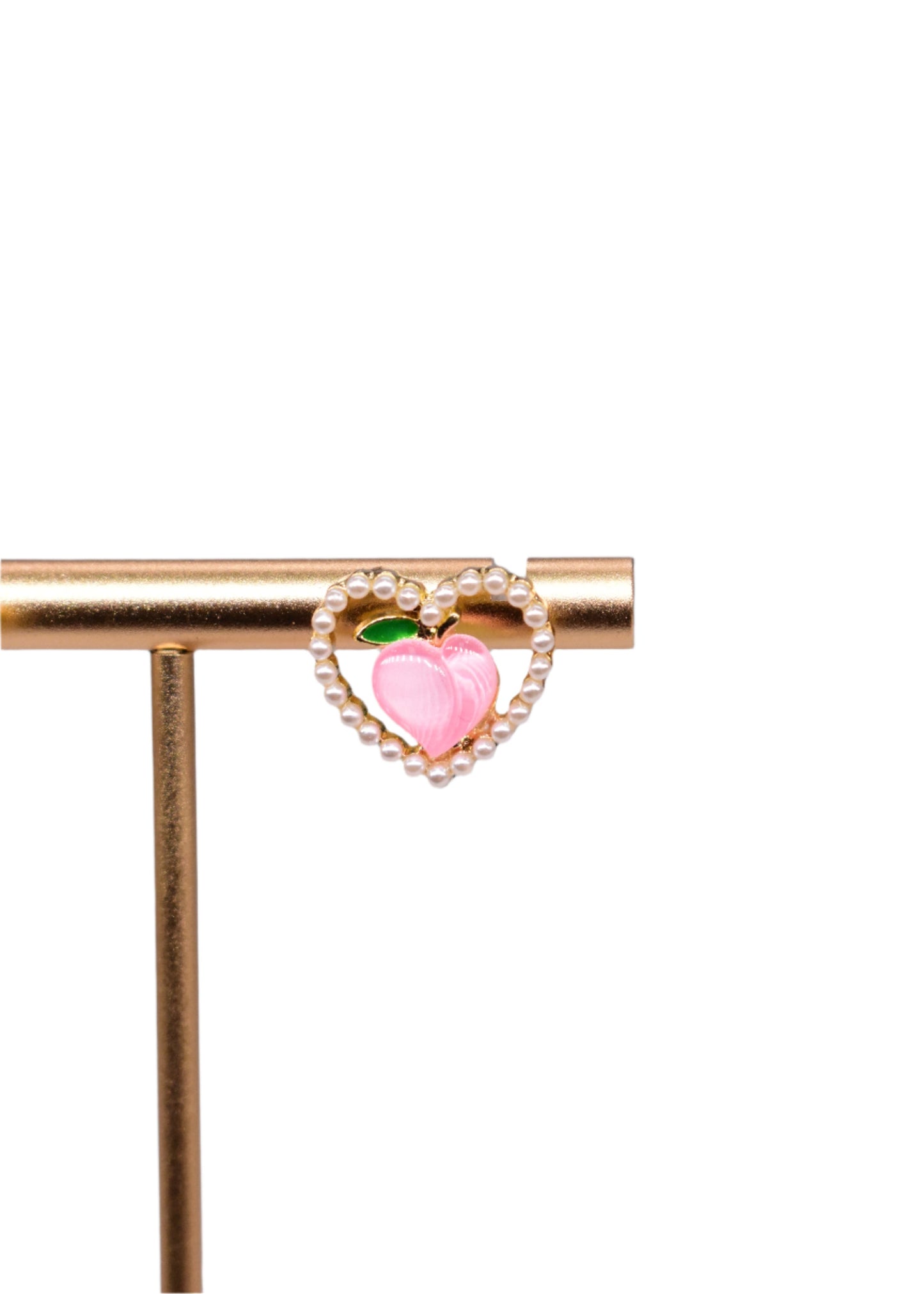 Peach Heart Earring