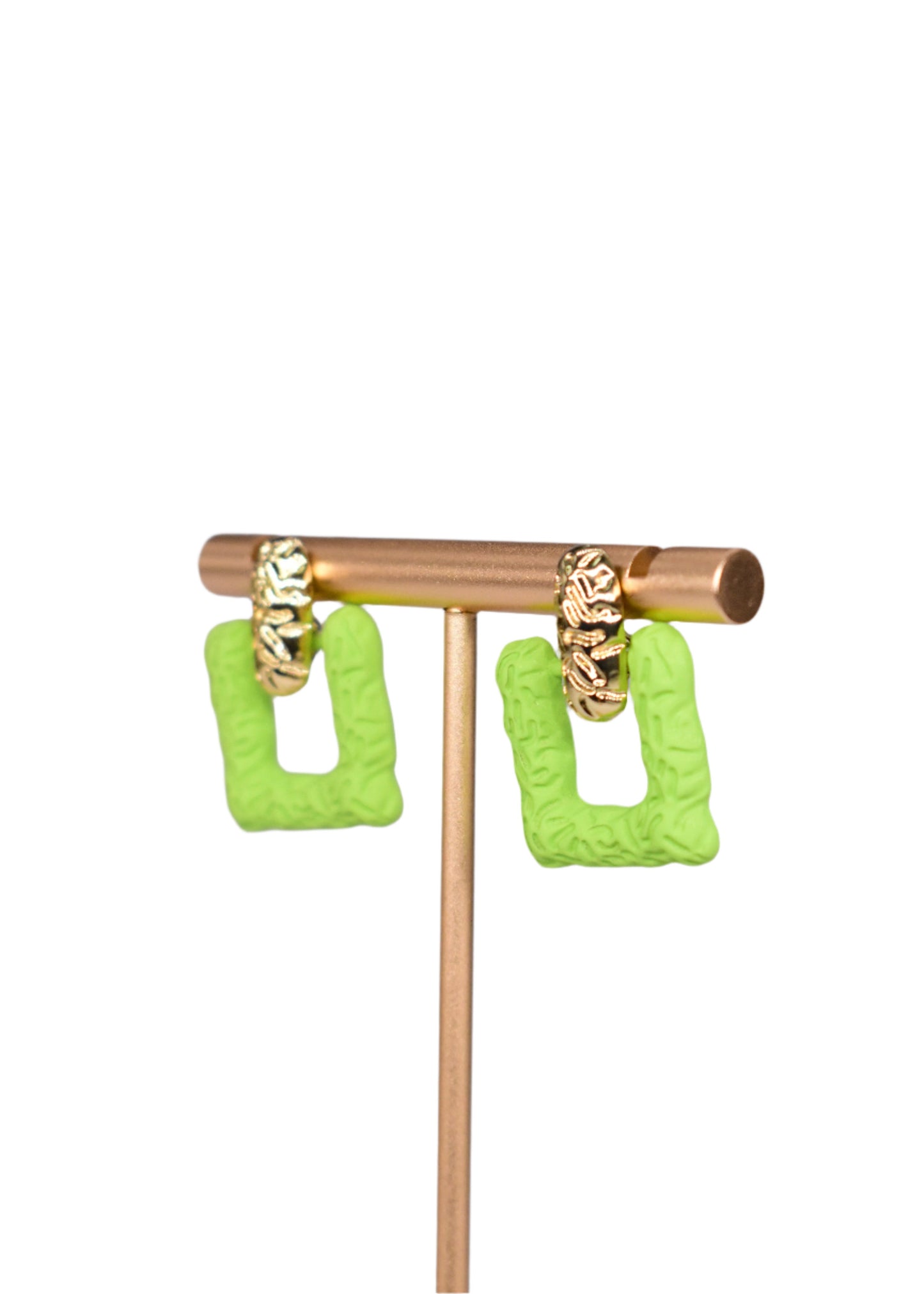 Green Square Earring