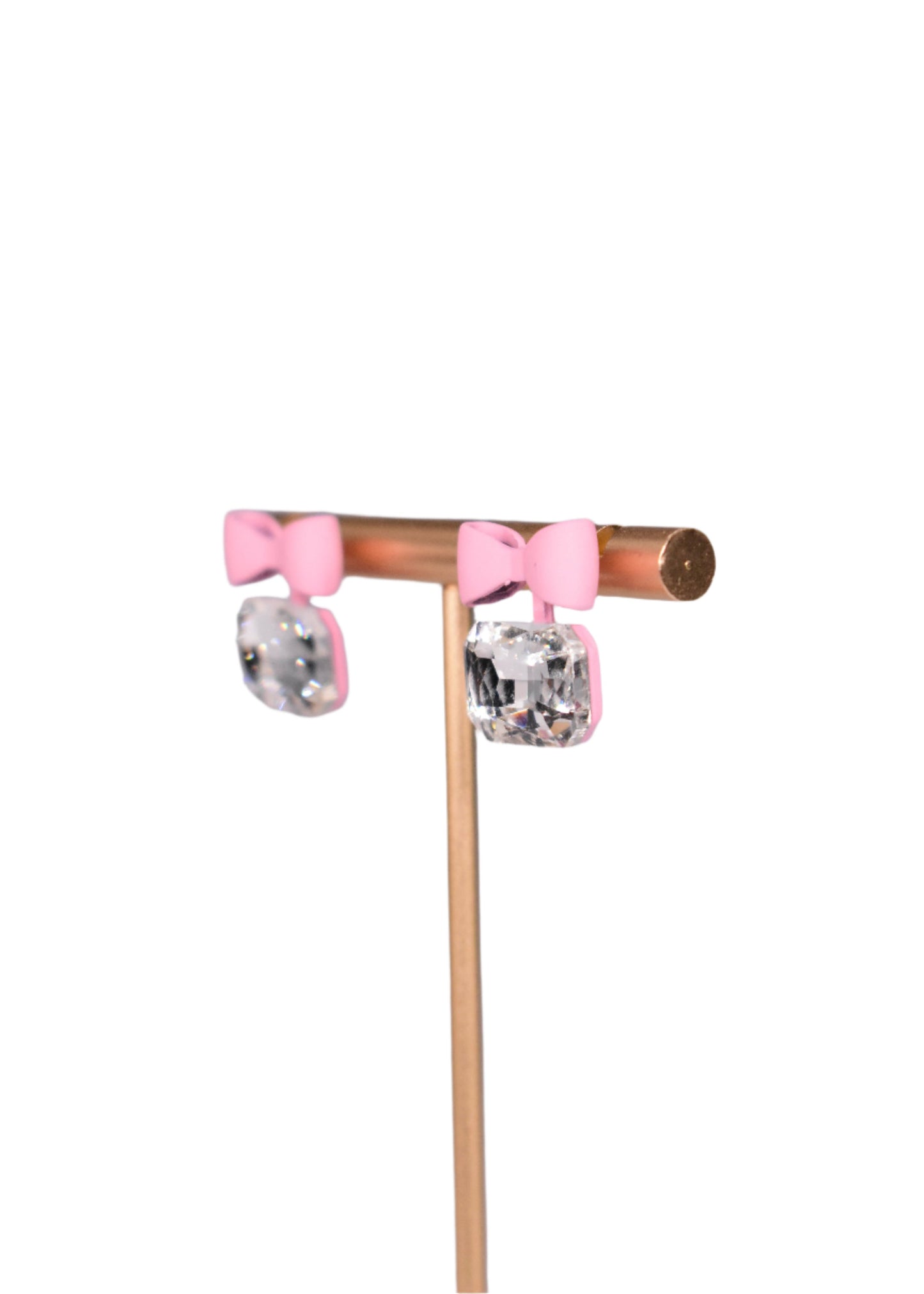 Pink Bow Diamond Earring