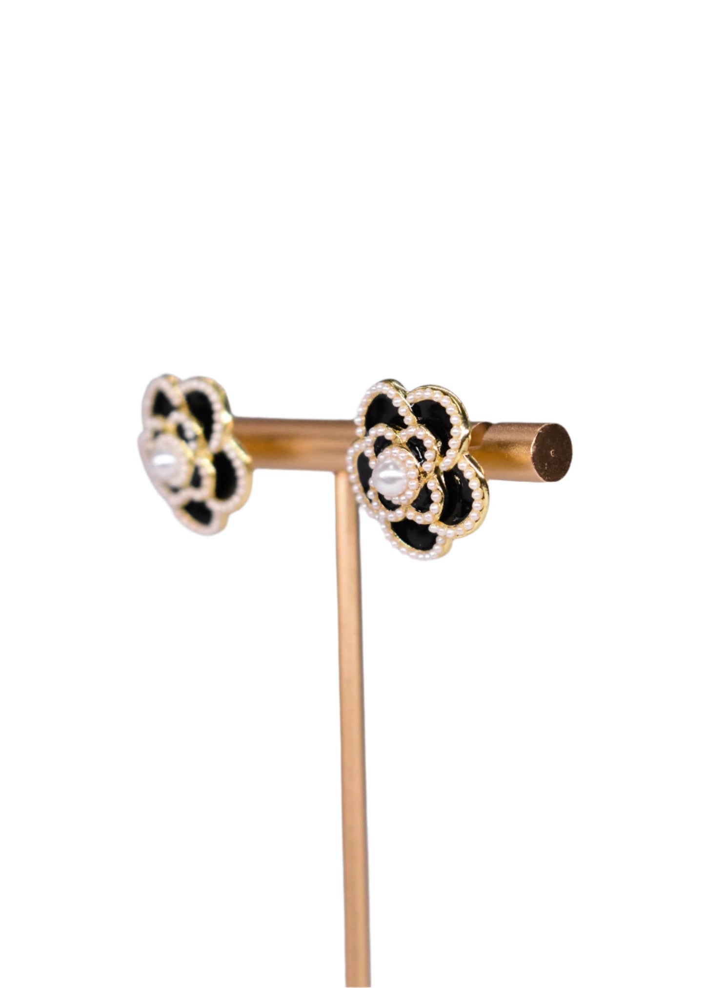 Black Flower Earring