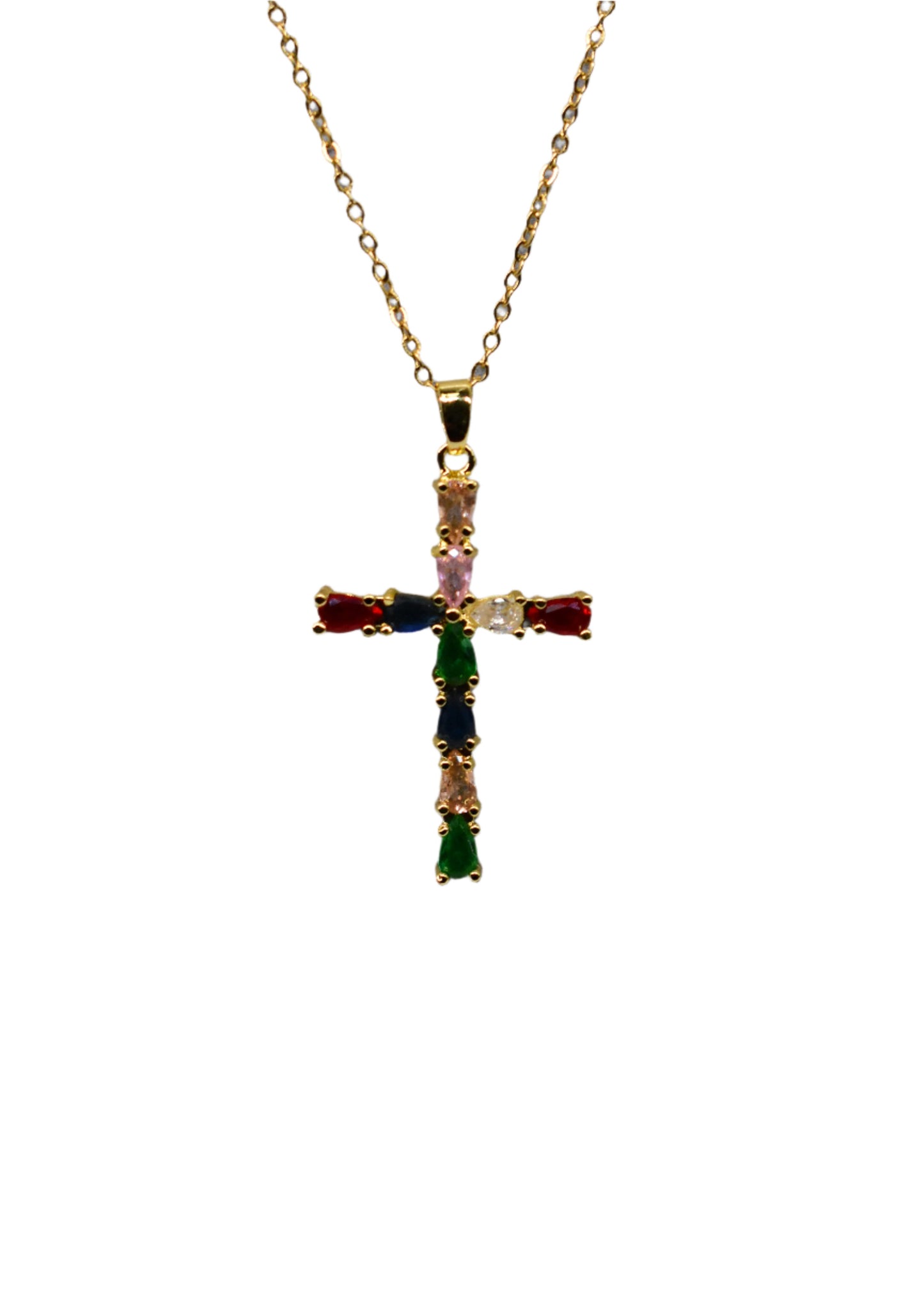 Multi Color Cross Necklace
