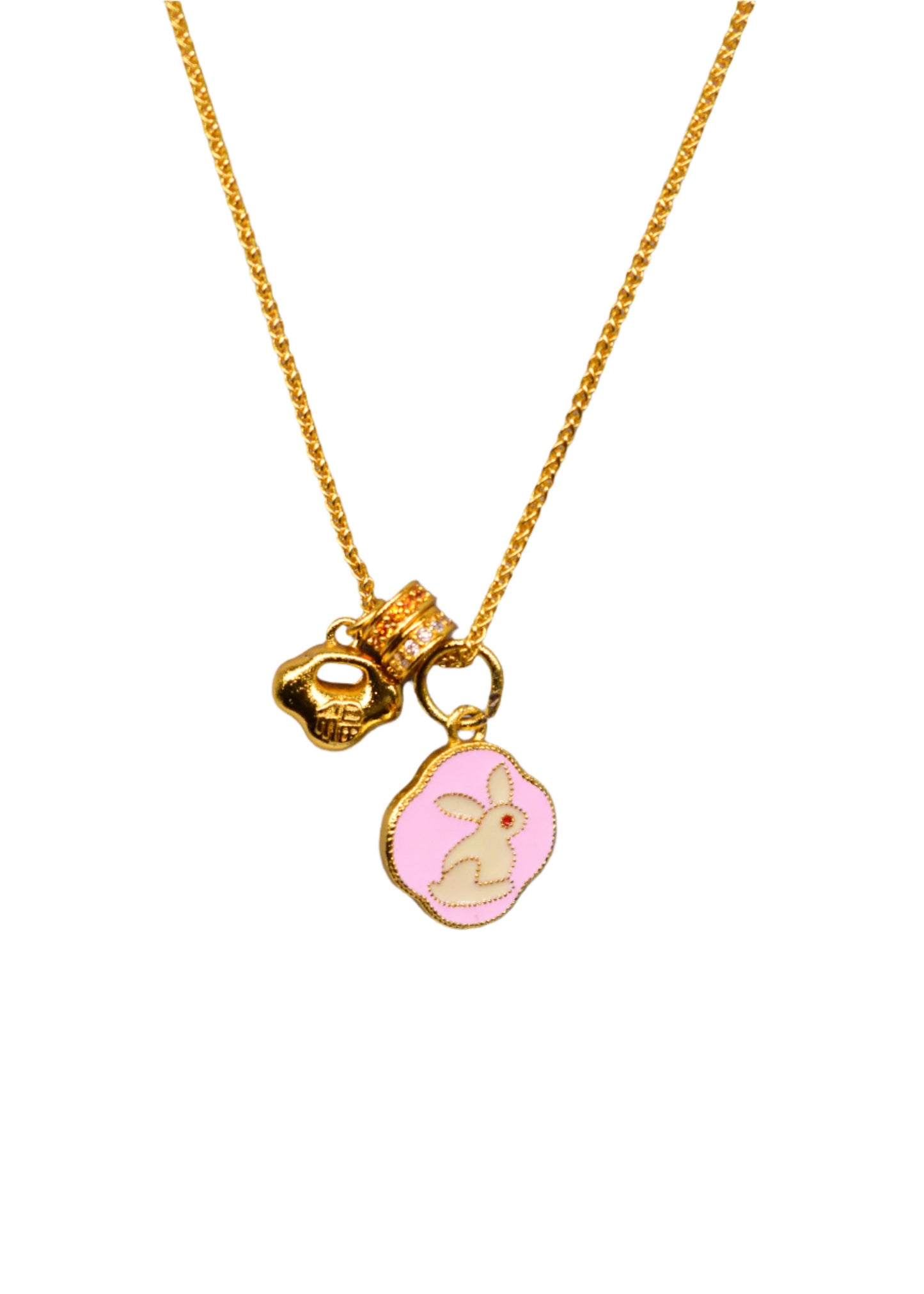Bunny & Teal Necklace
