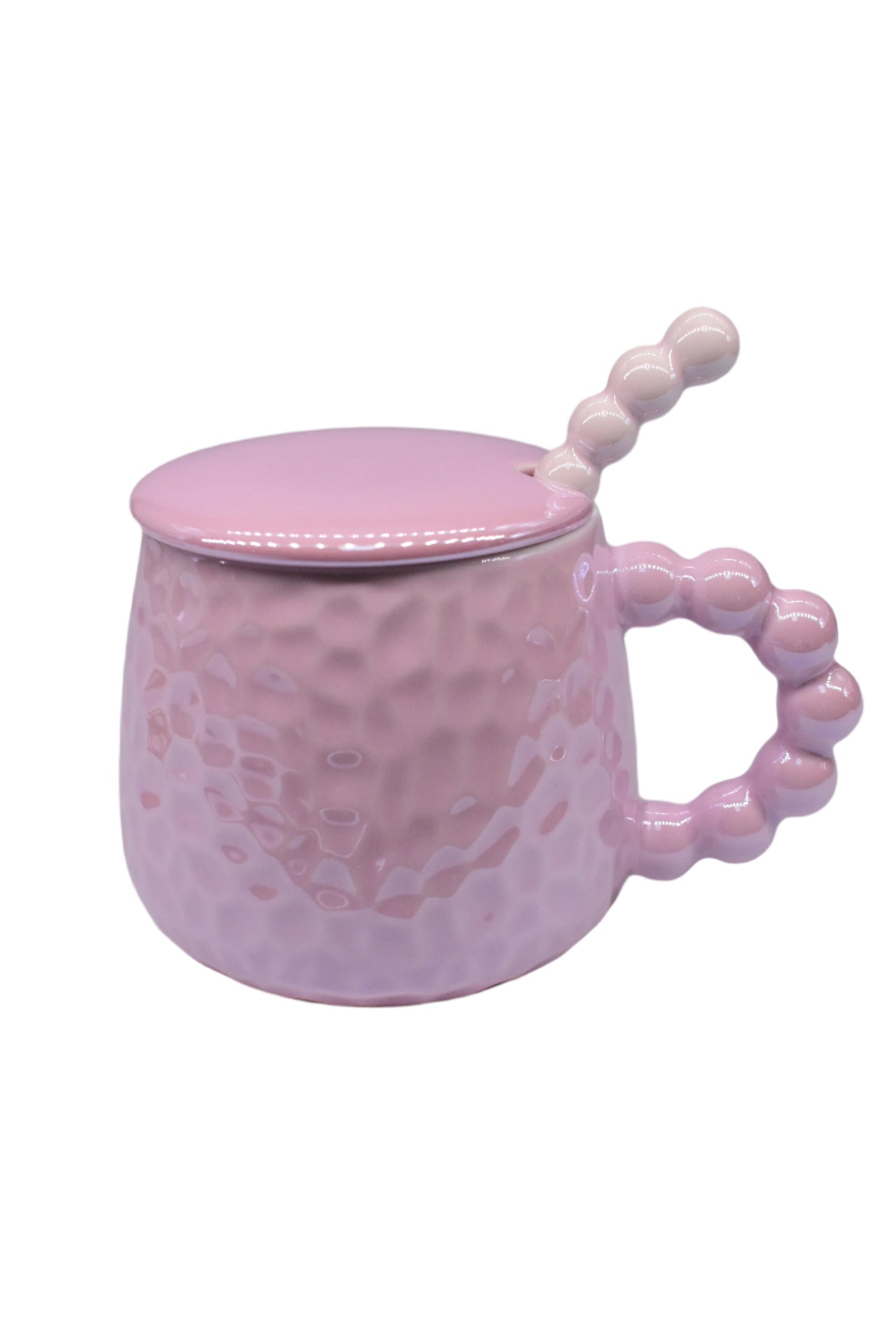 Metallic Pink Mug With Lid
