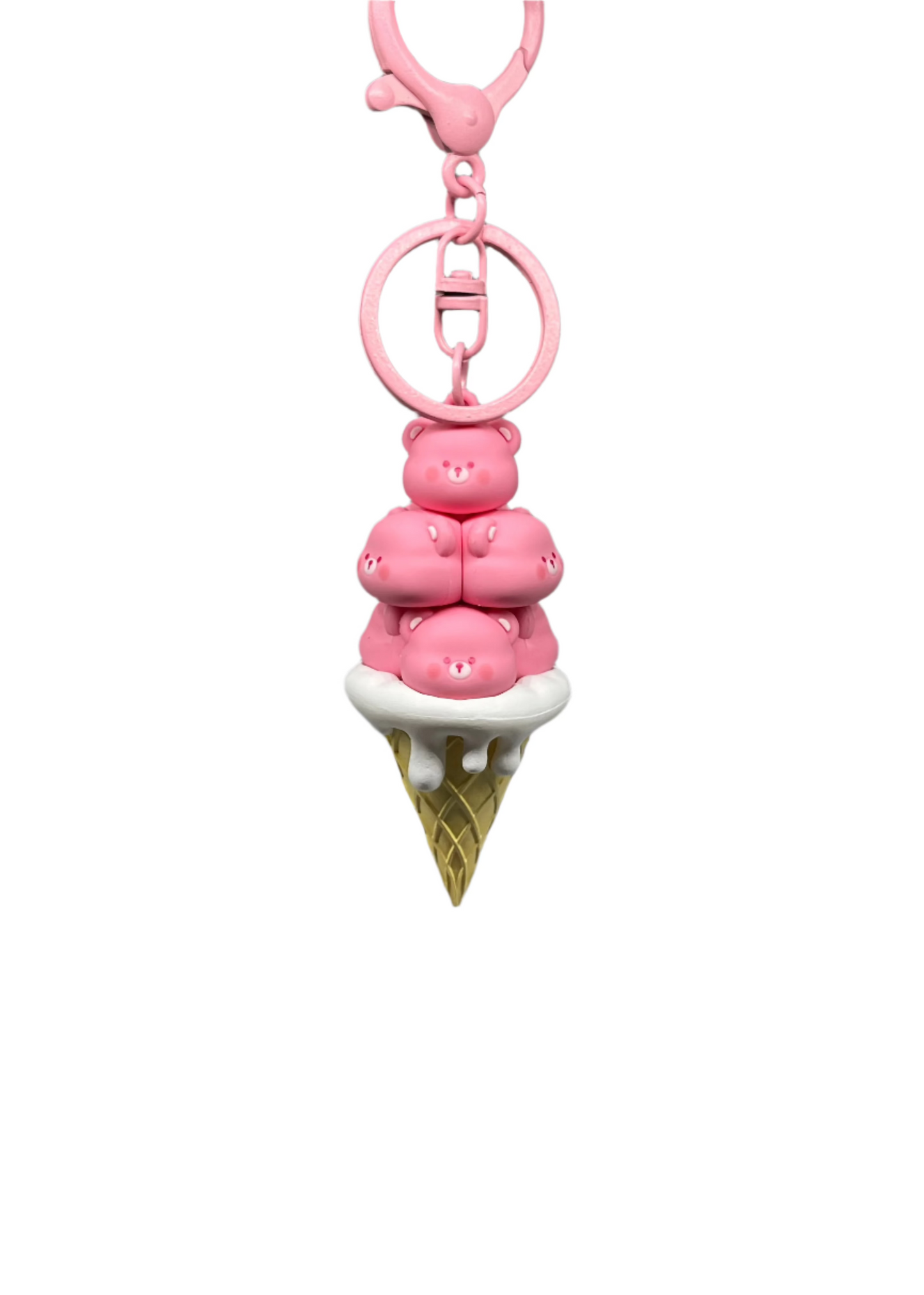 Pink Bear Ice Cream keychain