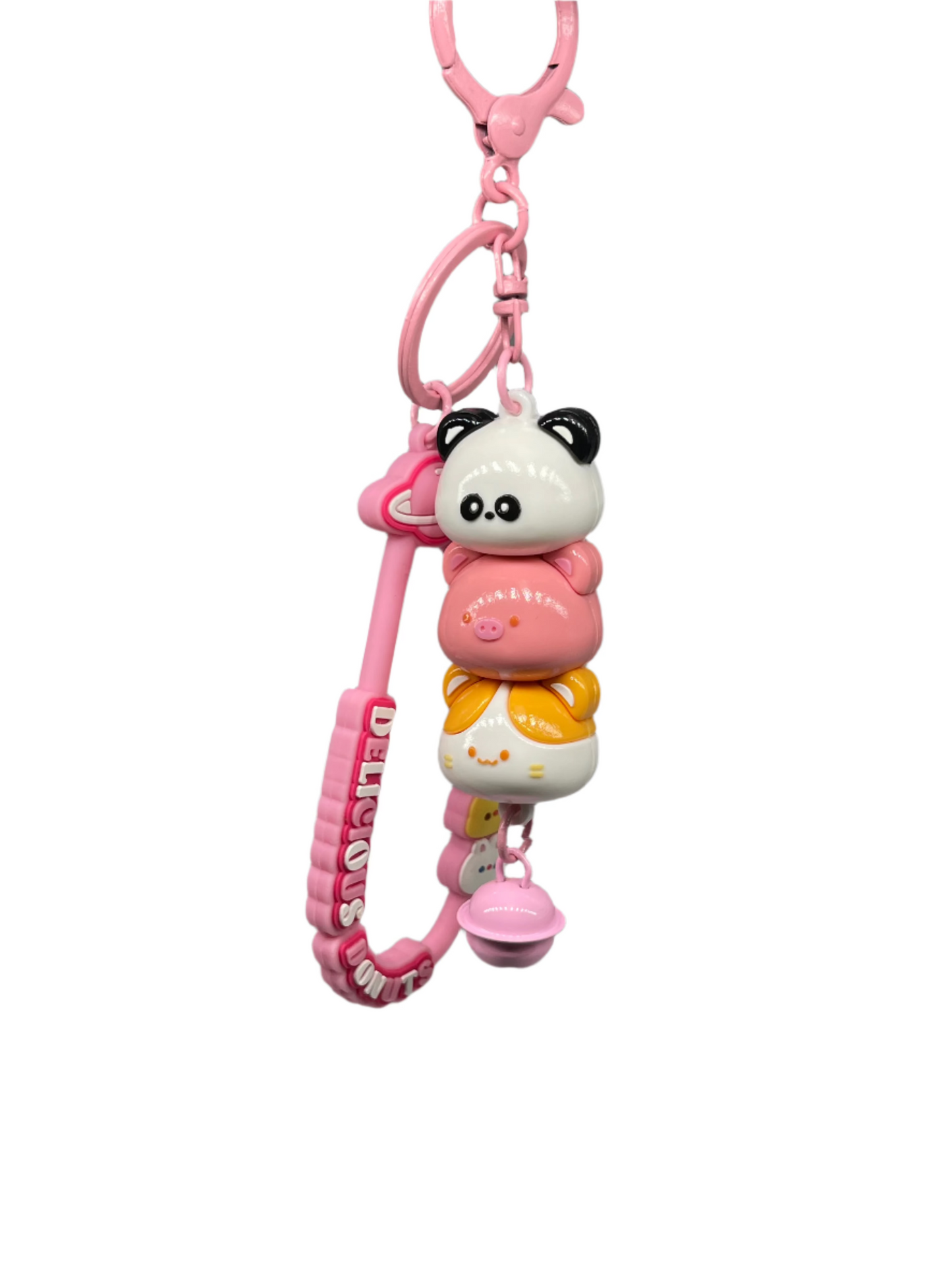 Pink Panda bear kitty keychain