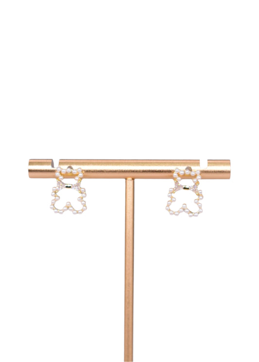 Teddy Bear Mini Pearl Earrings