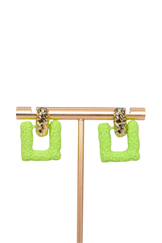 Green Square Earring