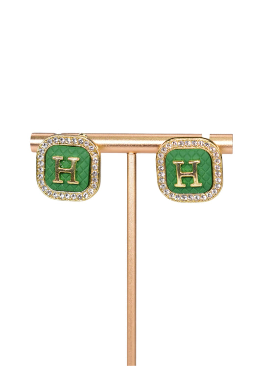 Green H Earring