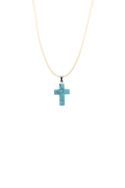 Teal Cross Necklace