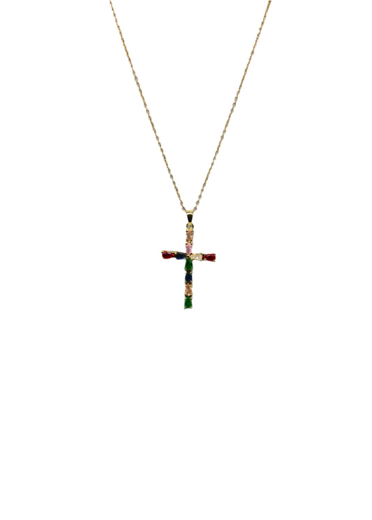 Multi Color Cross Necklace