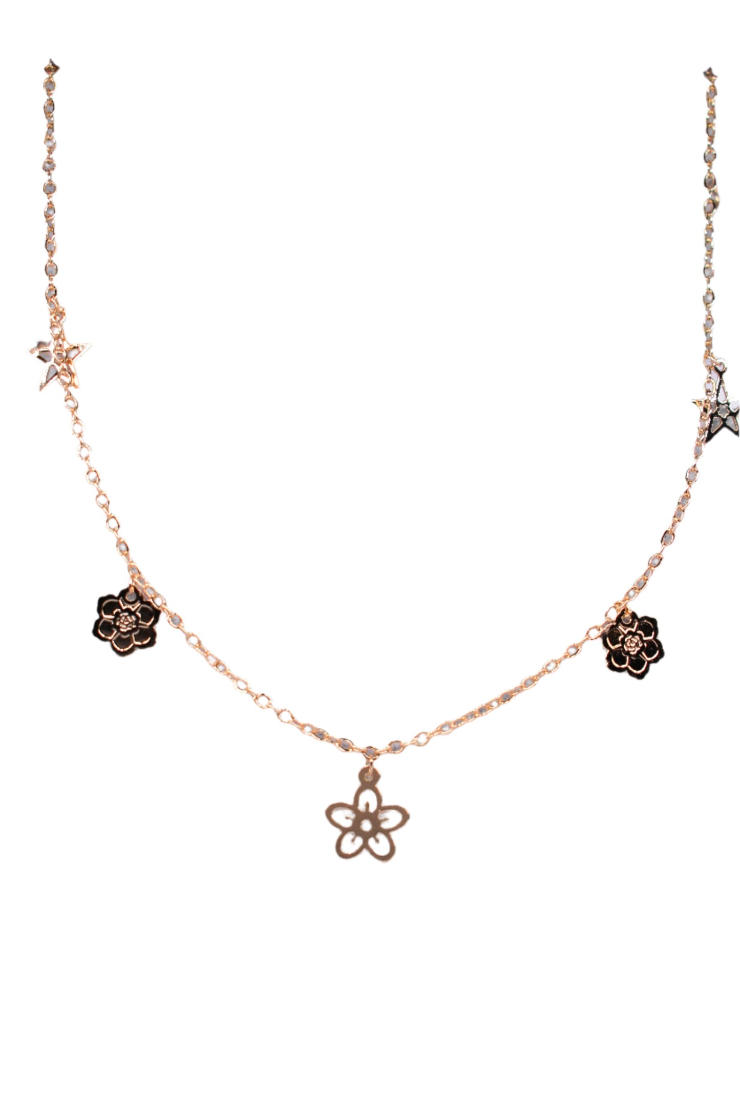 Flowers and Star Necklace