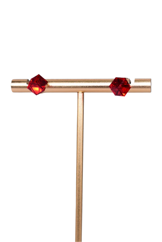 Red Cube Earring